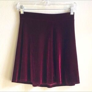 Dark red velvet goth skater midi skirt witchy fairy darkfairy whimsygoth